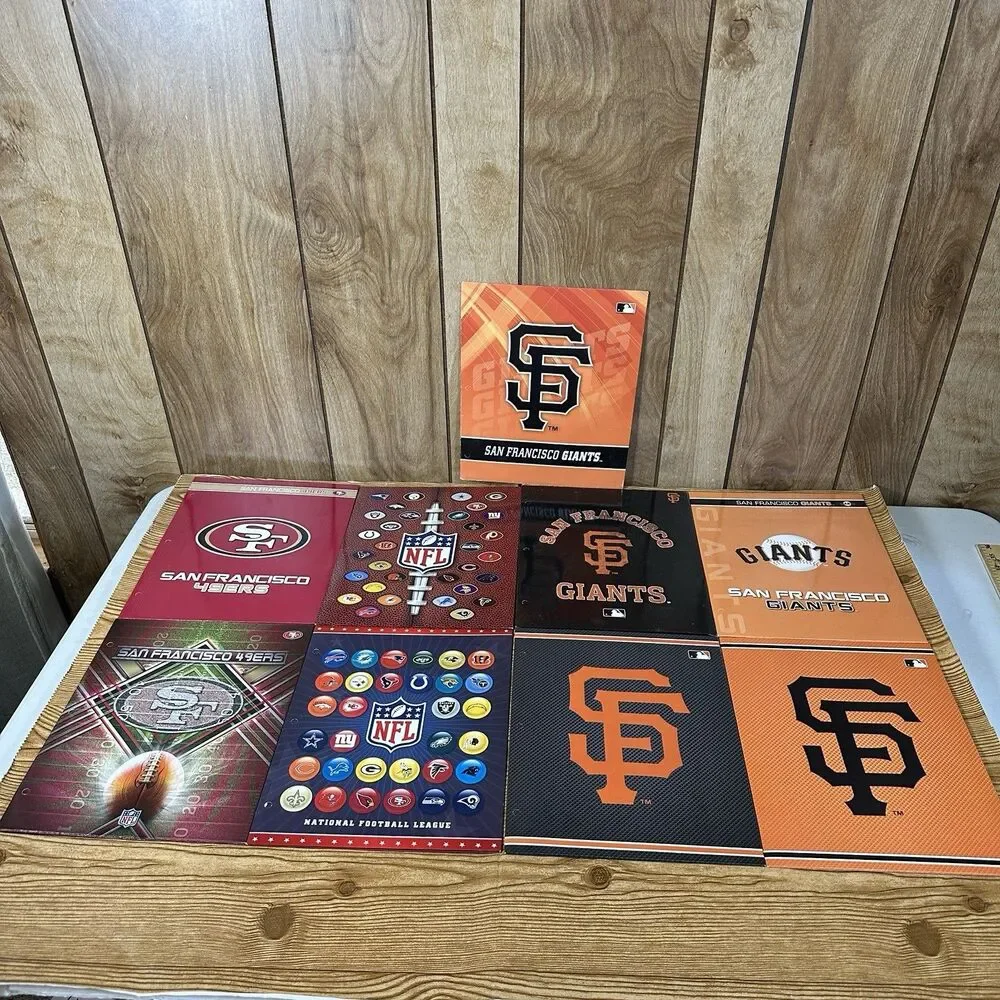 San Francisco Giants 49ers Pocket Folders C.R. Gibson Markings 9.5”x12” School‎